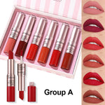 TEAYASON 6 Pcs Matte 2in1 Lipgloss & Lipstick Set A - Elysian Vault