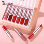 TEAYASON 6 Pcs Matte 2in1 Lipgloss & Lipstick Set A - Elysian Vault